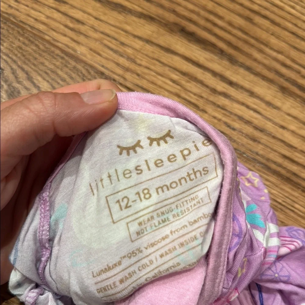 Little Sleepies purple unicorn birthday shortie set